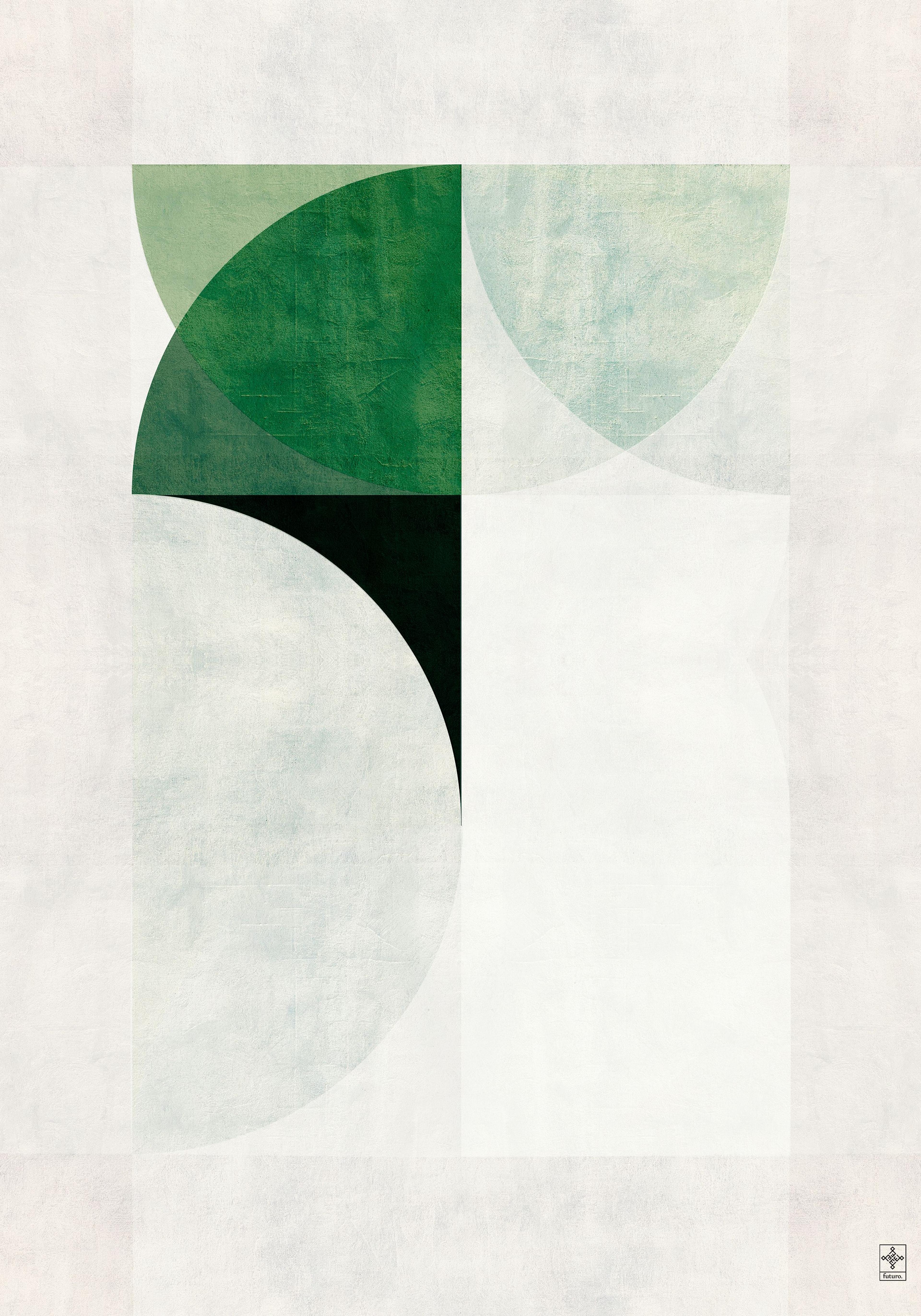 Zielona Geometria: Abstrakcyjne Kształty i Odcienie