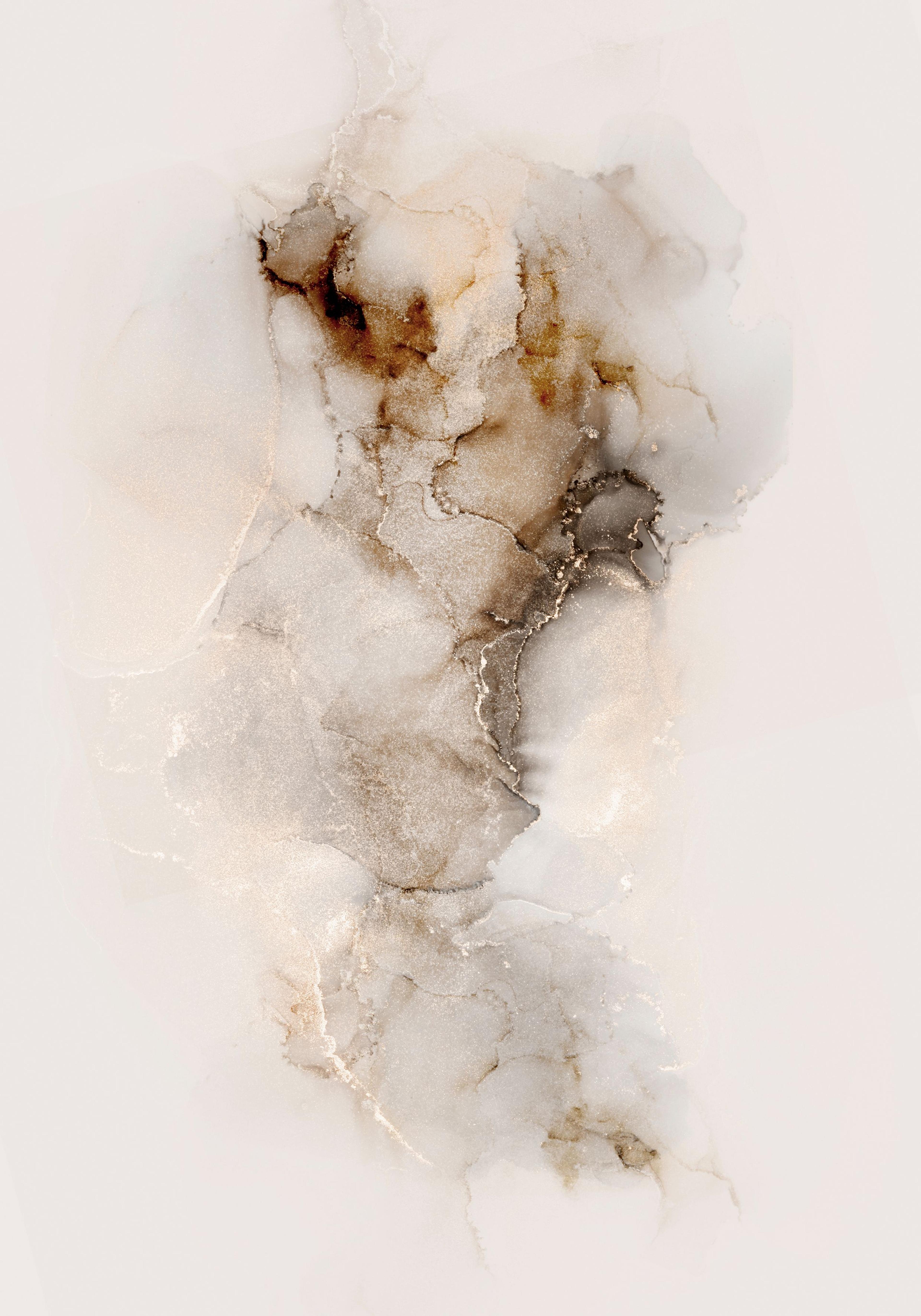 Mglista przestrzeń - plakat z abstrakcyjnym tłem w beżowych kolorach